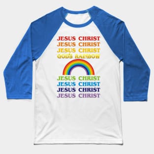 Jesus Christ - God's Rainbow Baseball T-Shirt